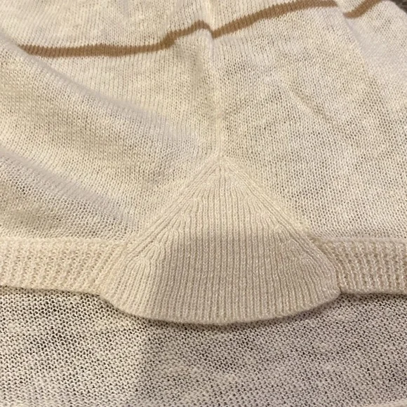 J.Jill crew neck sweater. Size S. Cream with black and brown stripes. - Picture 14 of 14